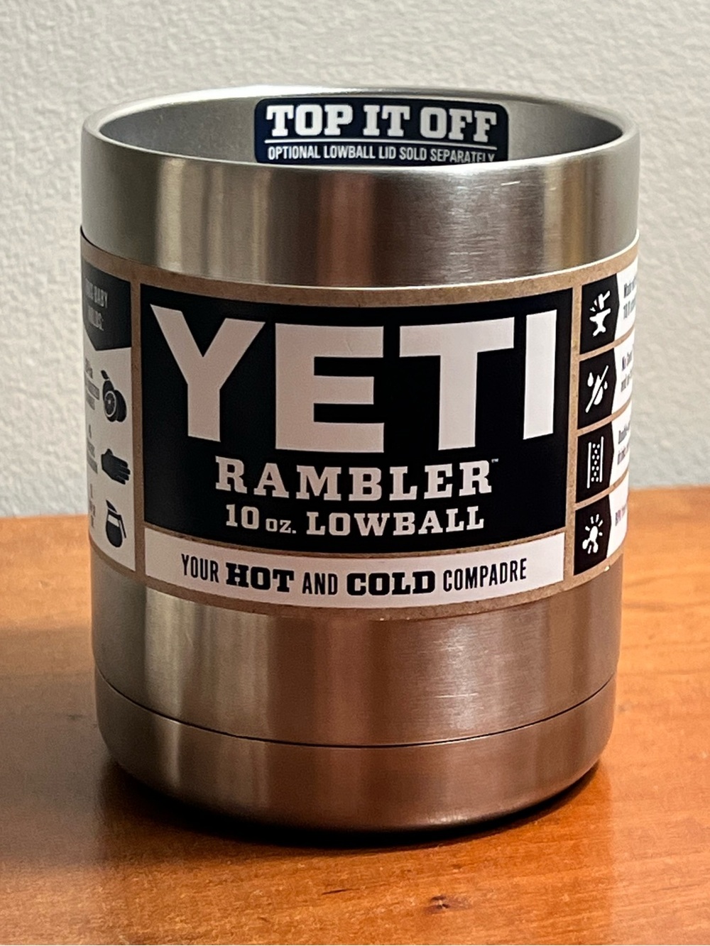 Yeti Stainless Steel Rambler Lowball — Brushed Silver Finish